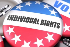individual rights printed on us flag batch