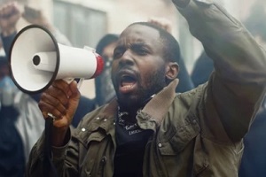 african man during protest